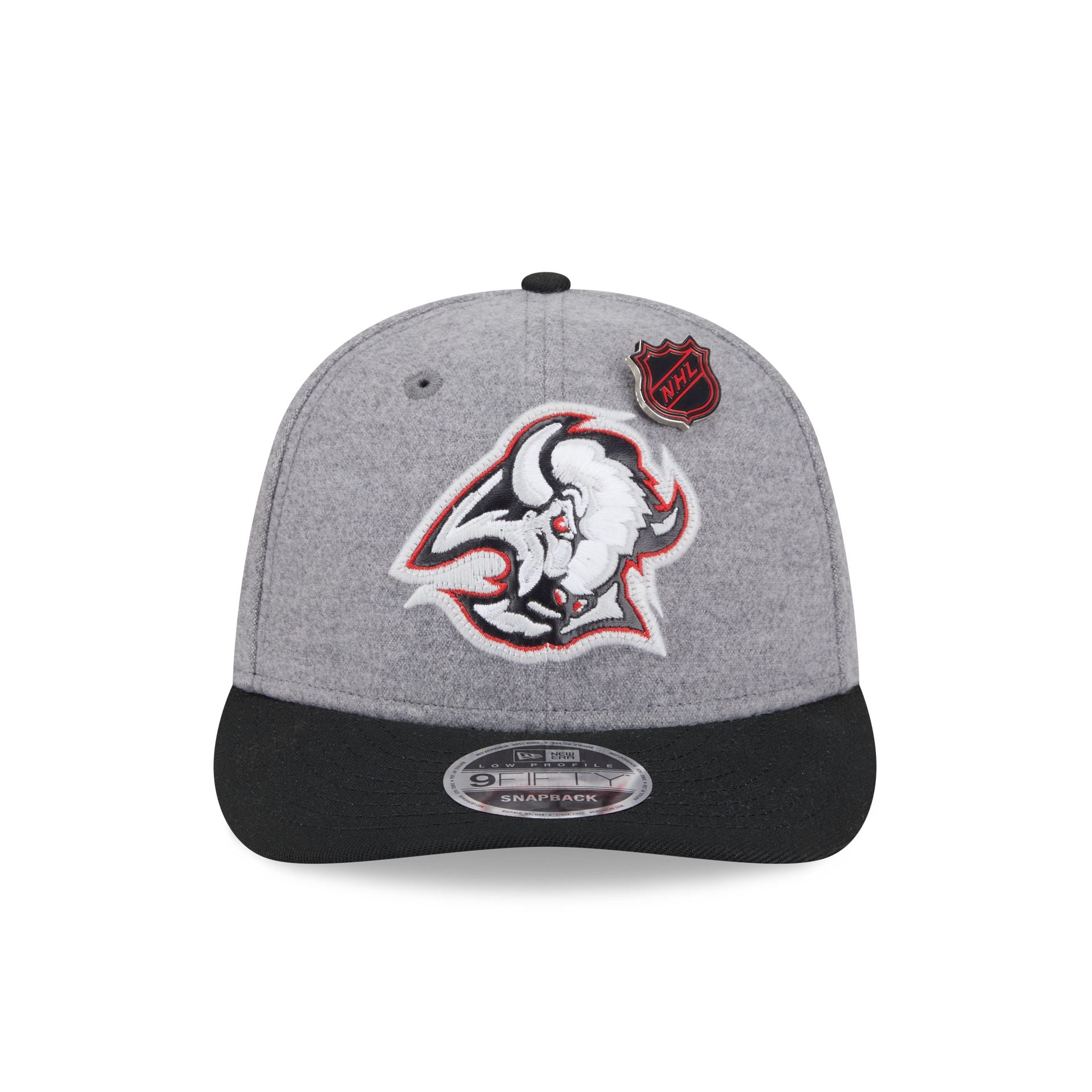 Buffalo Sabres Alternate Heather Gray Wool Low Profile 9FIFTY Snapback Hat - Image 2