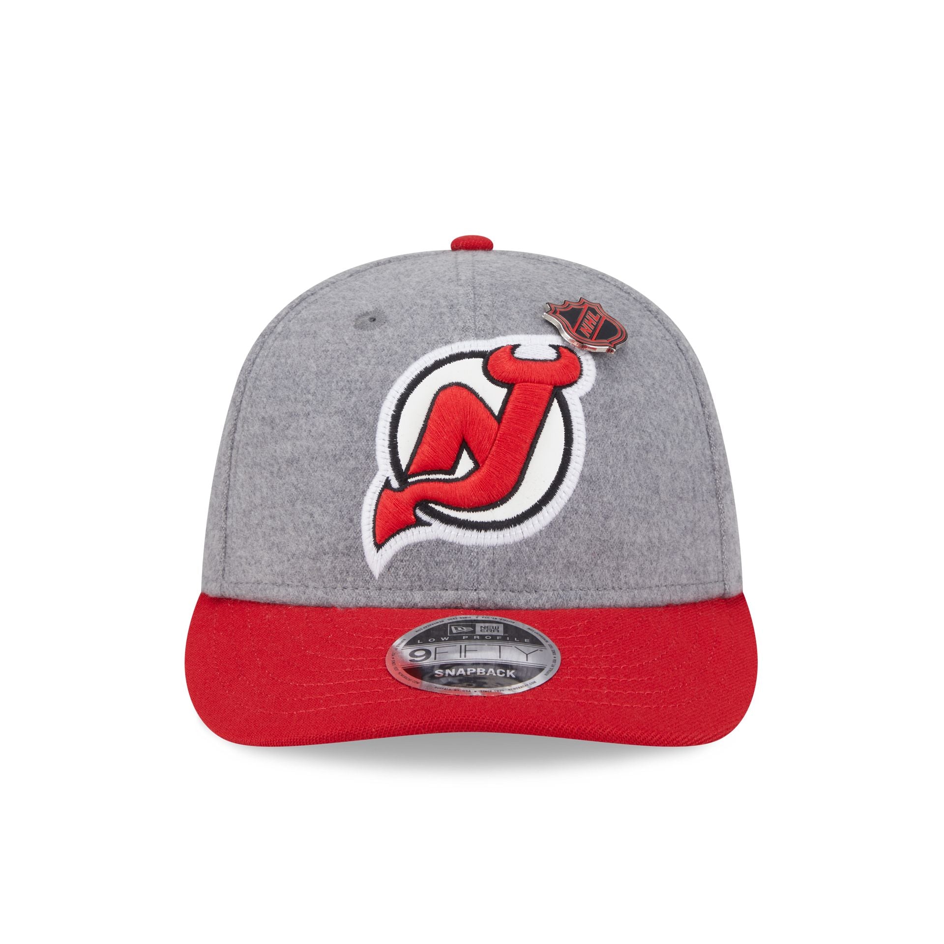 New Jersey Devils Heather Gray Wool Low Profile 9FIFTY Snapback Hat - Image 2