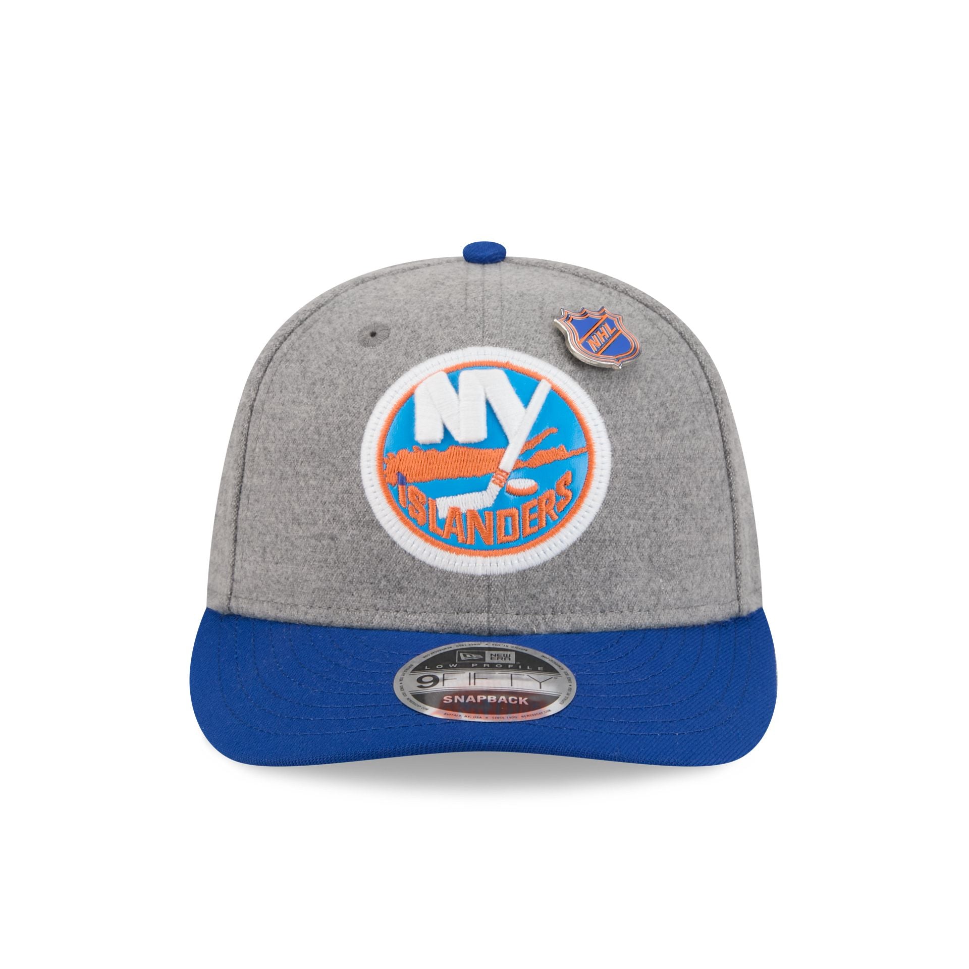 New York Islanders Heather Gray Wool Low Profile 9FIFTY Snapback Hat - Image 2
