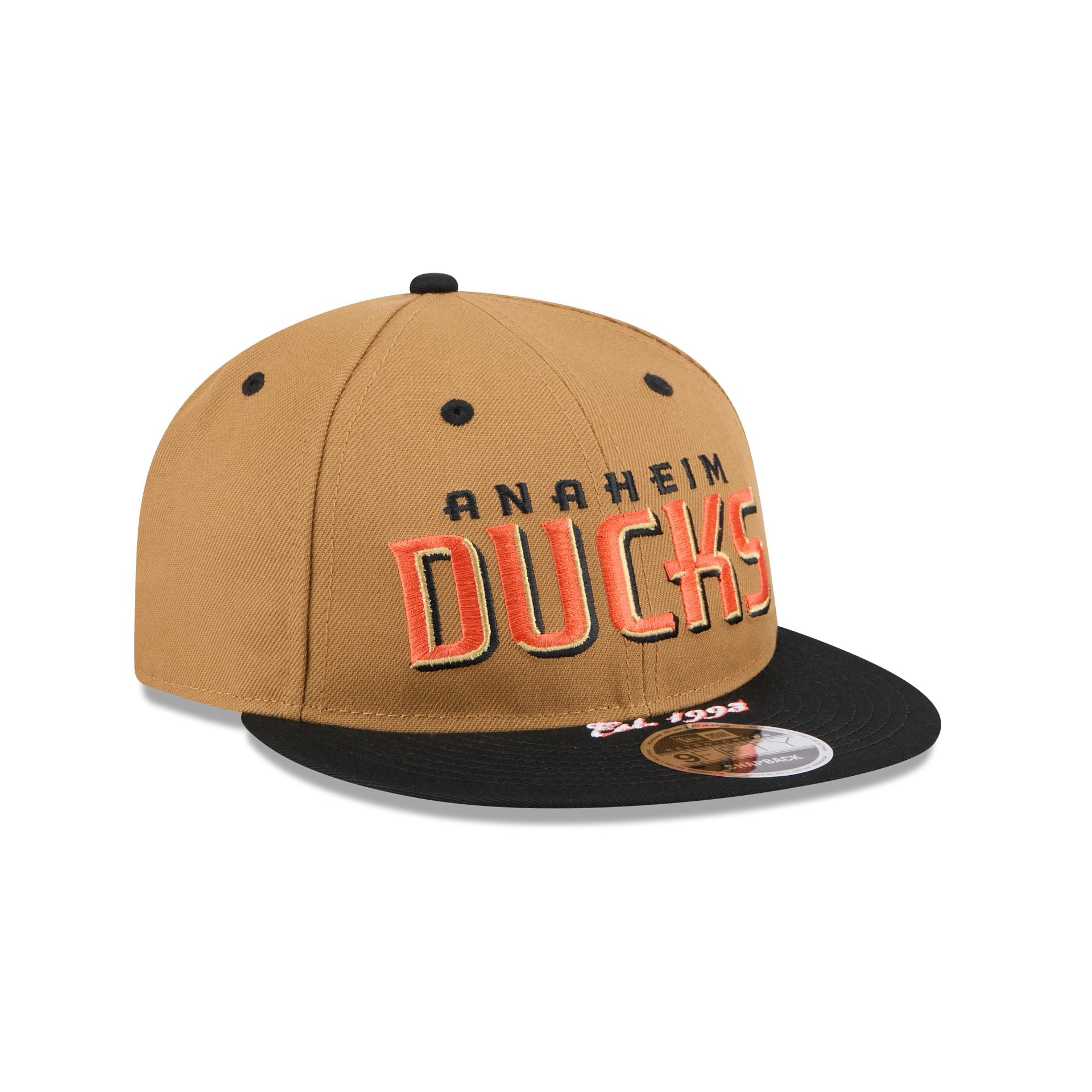 Anaheim Ducks Wheat Retro Crown 9FIFTY Snapback Hat - Image 3