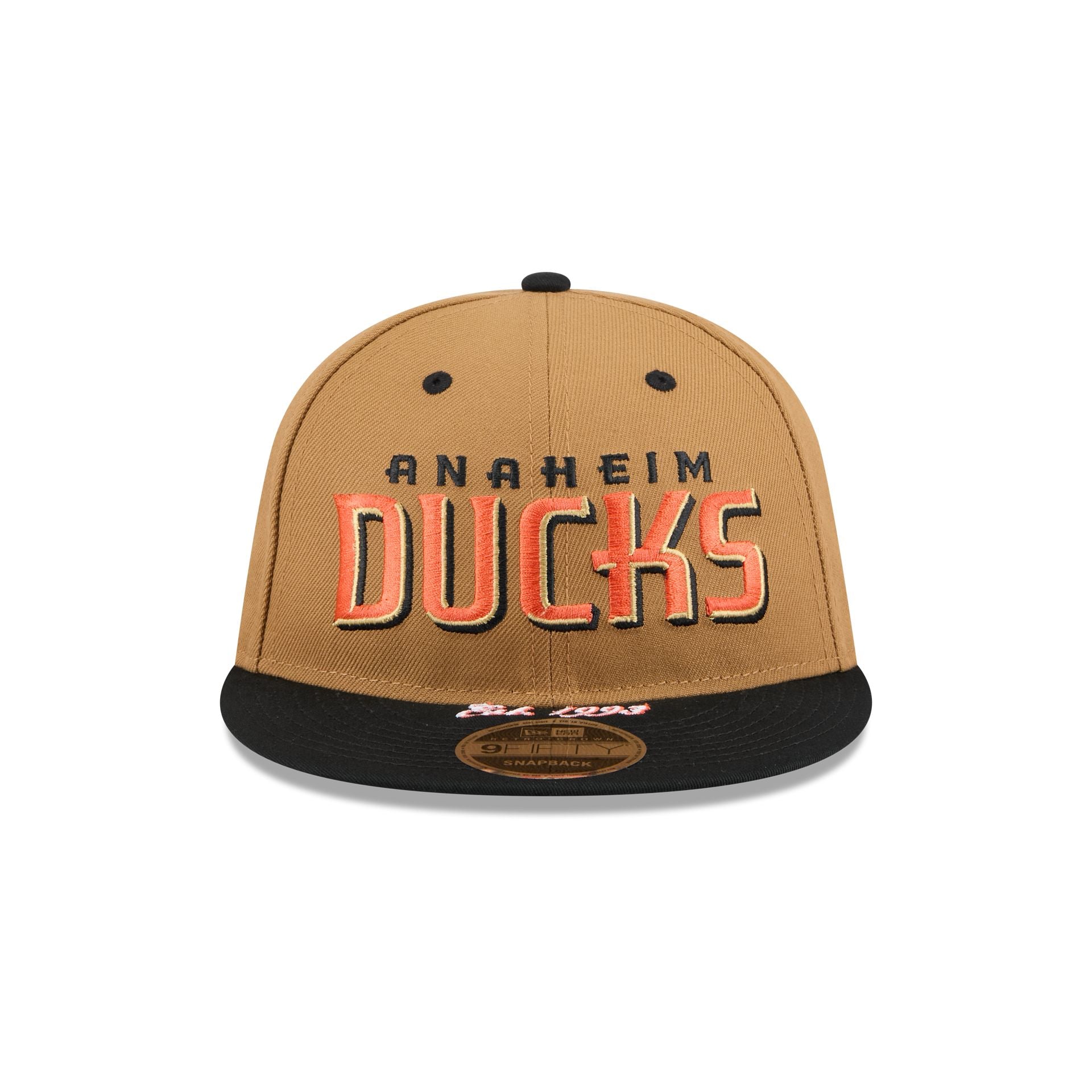 Anaheim Ducks Wheat Retro Crown 9FIFTY Snapback Hat - Image 2