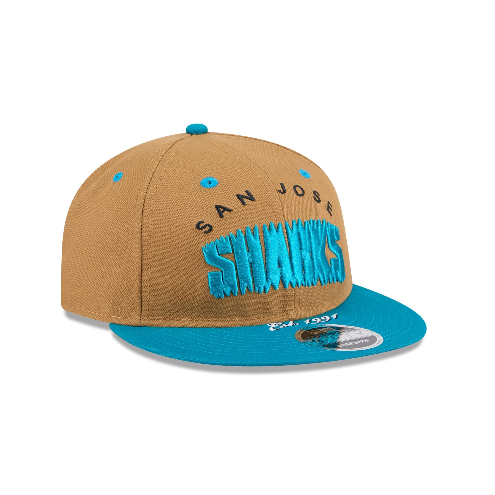 San Jose Sharks Wheat Retro Crown 9FIFTY Snapback Hat - Image 3