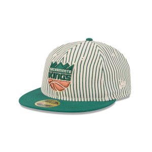 Just Caps Seersucker Sacramento Kings Retro Crown 59FIFTY Fitted Hat