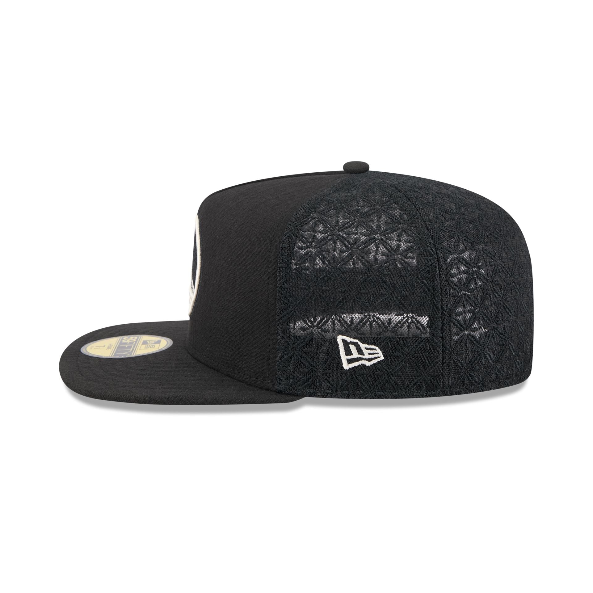 Golden State Warriors Black Mesh 59FIFTY A-Frame Fitted Hat - Image 4
