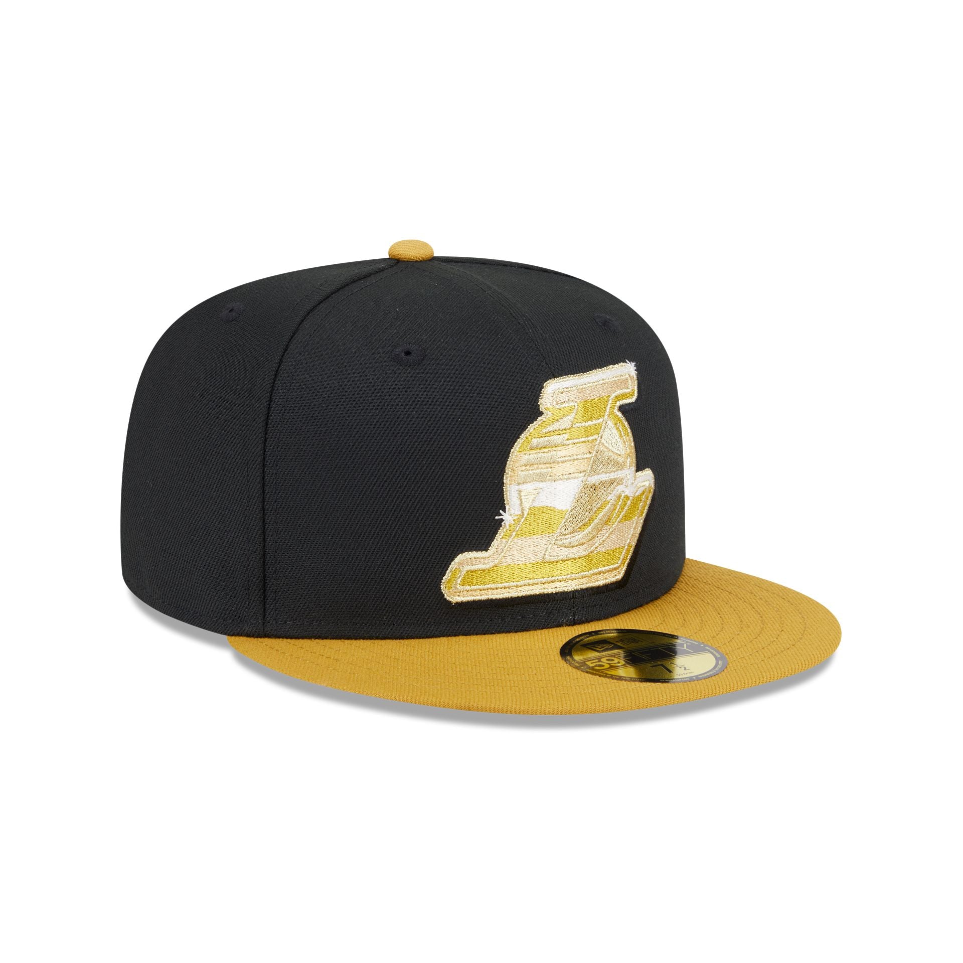Los Angeles Lakers Metallic Gold Logo 59FIFTY Fitted Hat - Image 3
