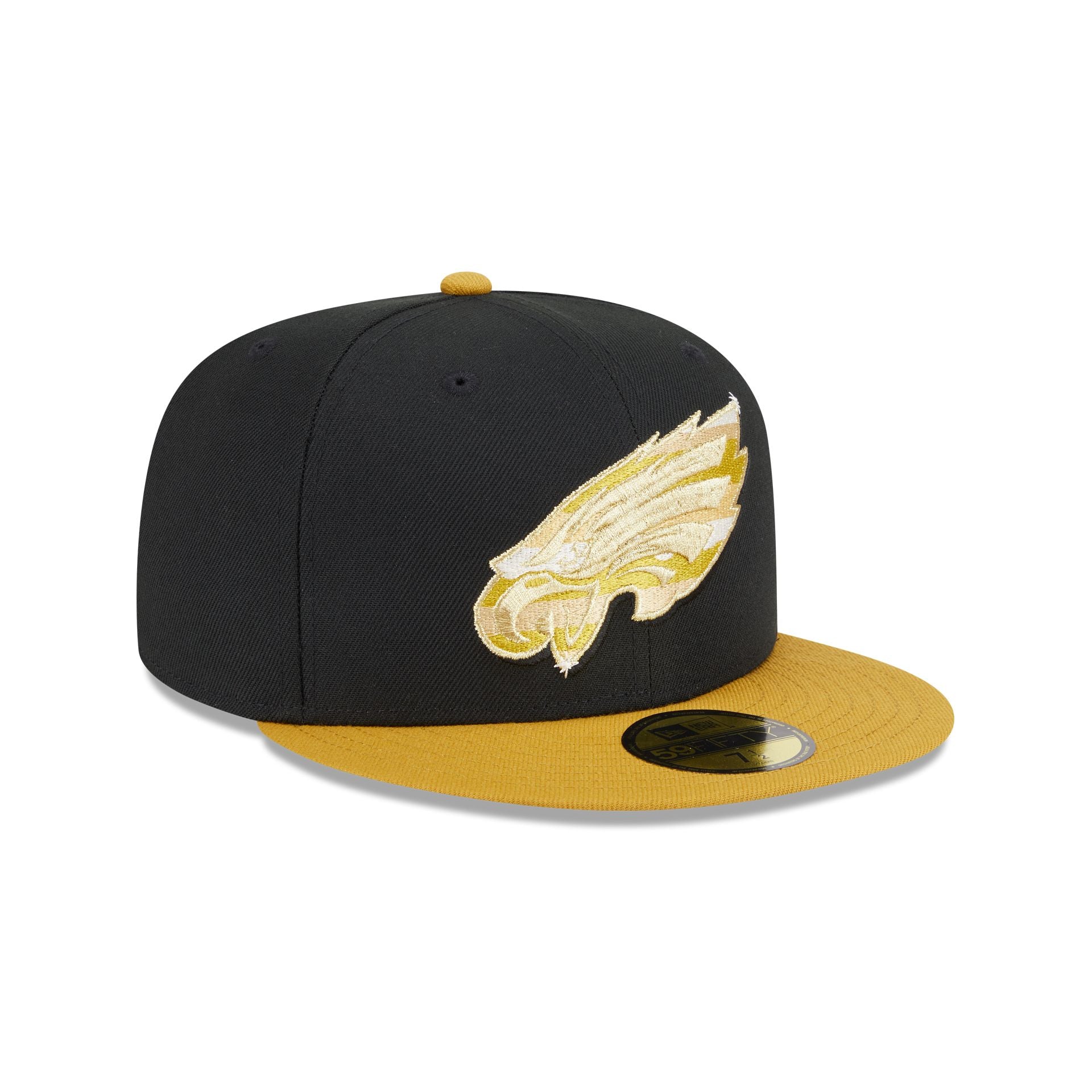 Philadelphia Eagles Metallic Gold Logo 59FIFTY Fitted Hat - Image 3