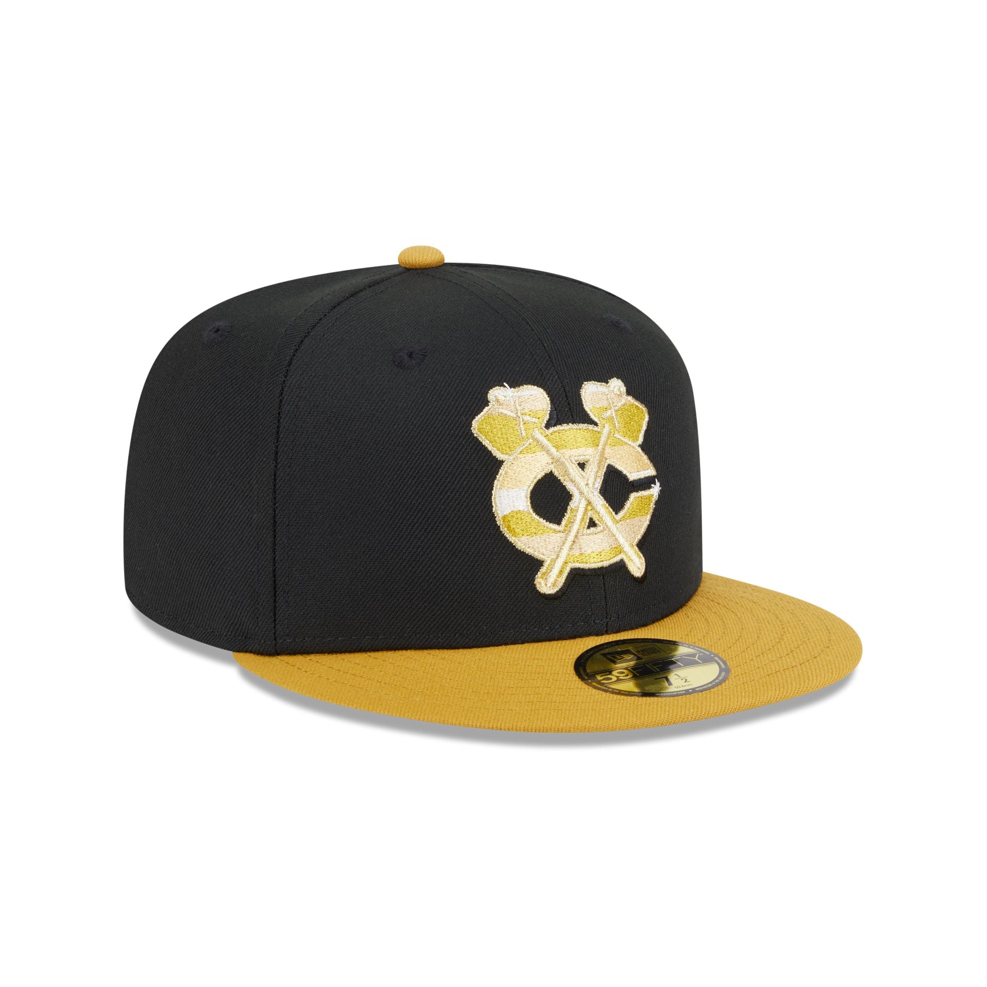 Chicago Blackhawks Metallic Gold Logo 59FIFTY Fitted Hat - Image 3