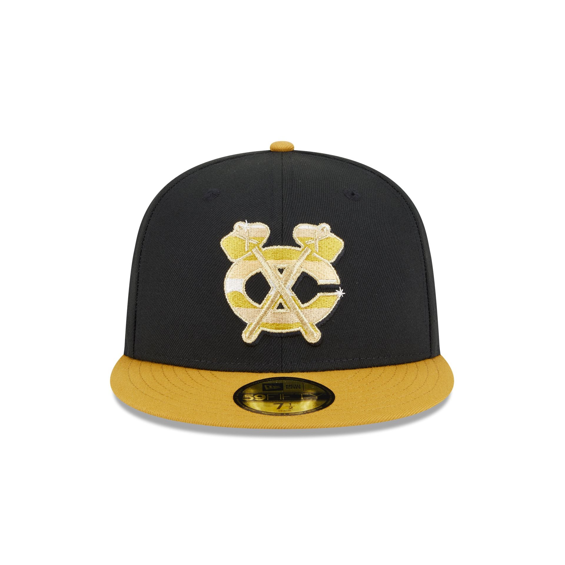 Chicago Blackhawks Metallic Gold Logo 59FIFTY Fitted Hat - Image 2