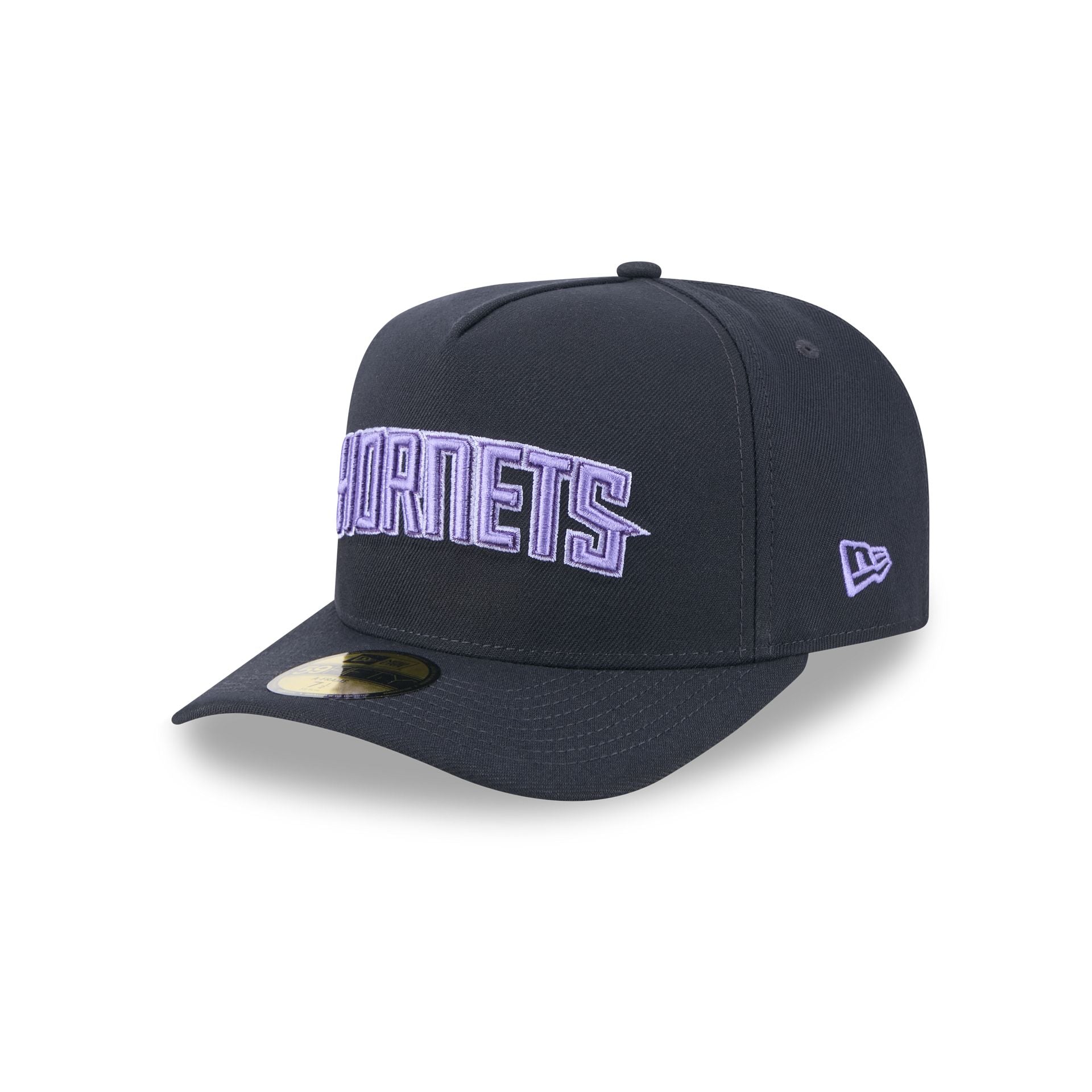 Charlotte Hornets Navy Lavender 59FIFTY A-Frame Fitted Hat - Image 2