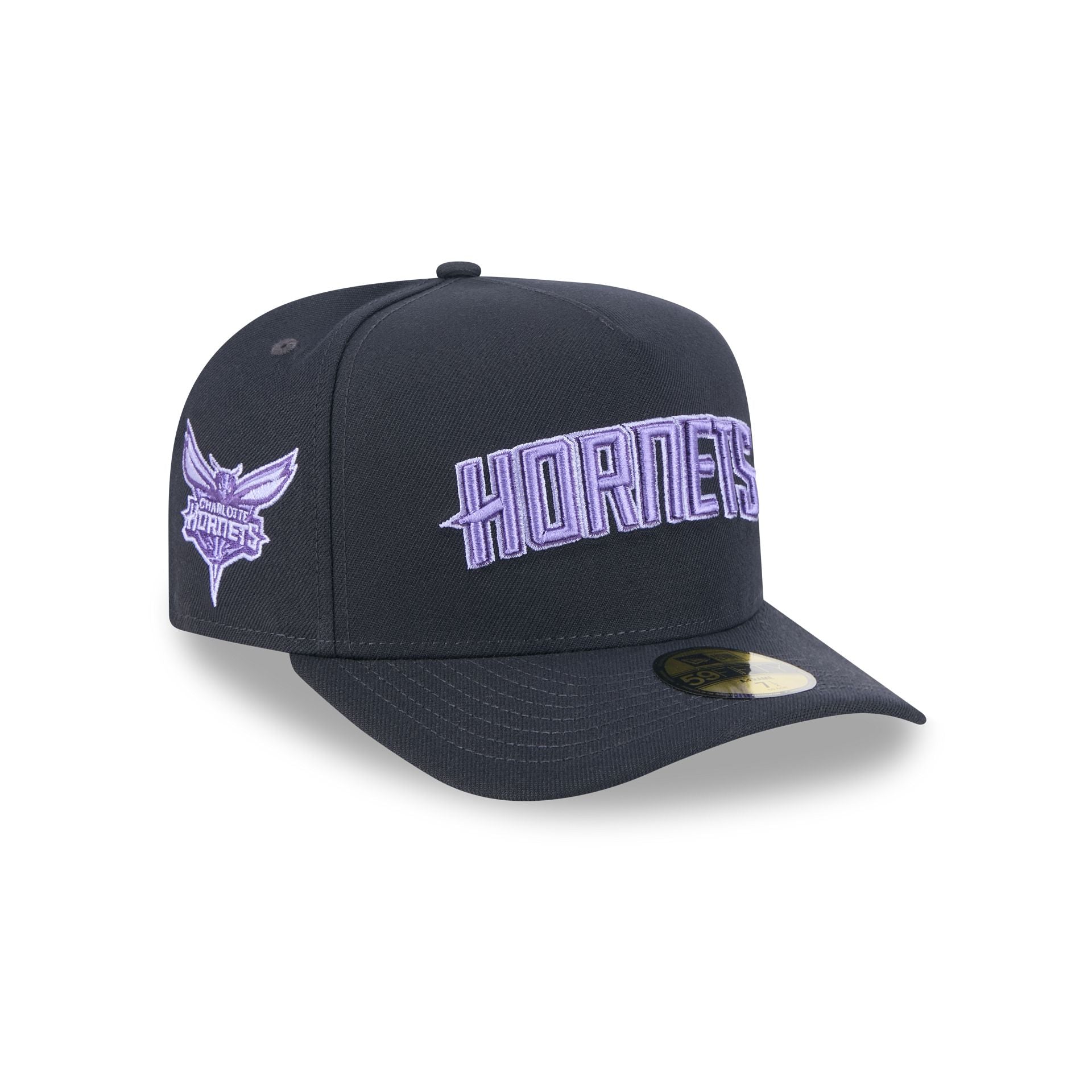 Charlotte Hornets Navy Lavender 59FIFTY A-Frame Fitted Hat