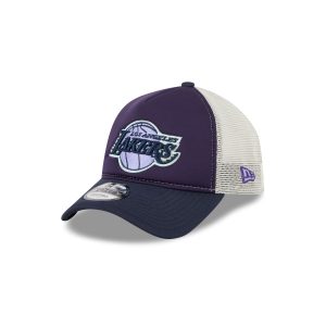 Los Angeles Lakers Navy Purple 9FORTY A-Frame Trucker Hat
