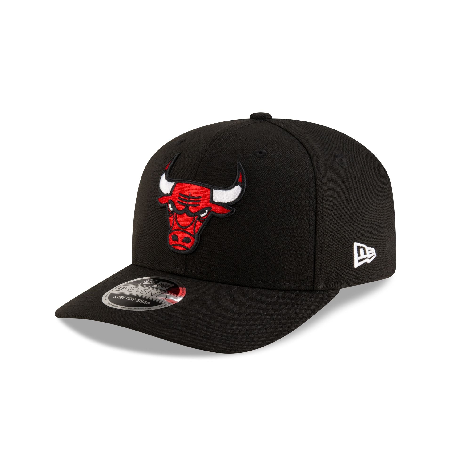 Chicago Bulls Team Black 9SEVENTY Stretch-Snap Hat