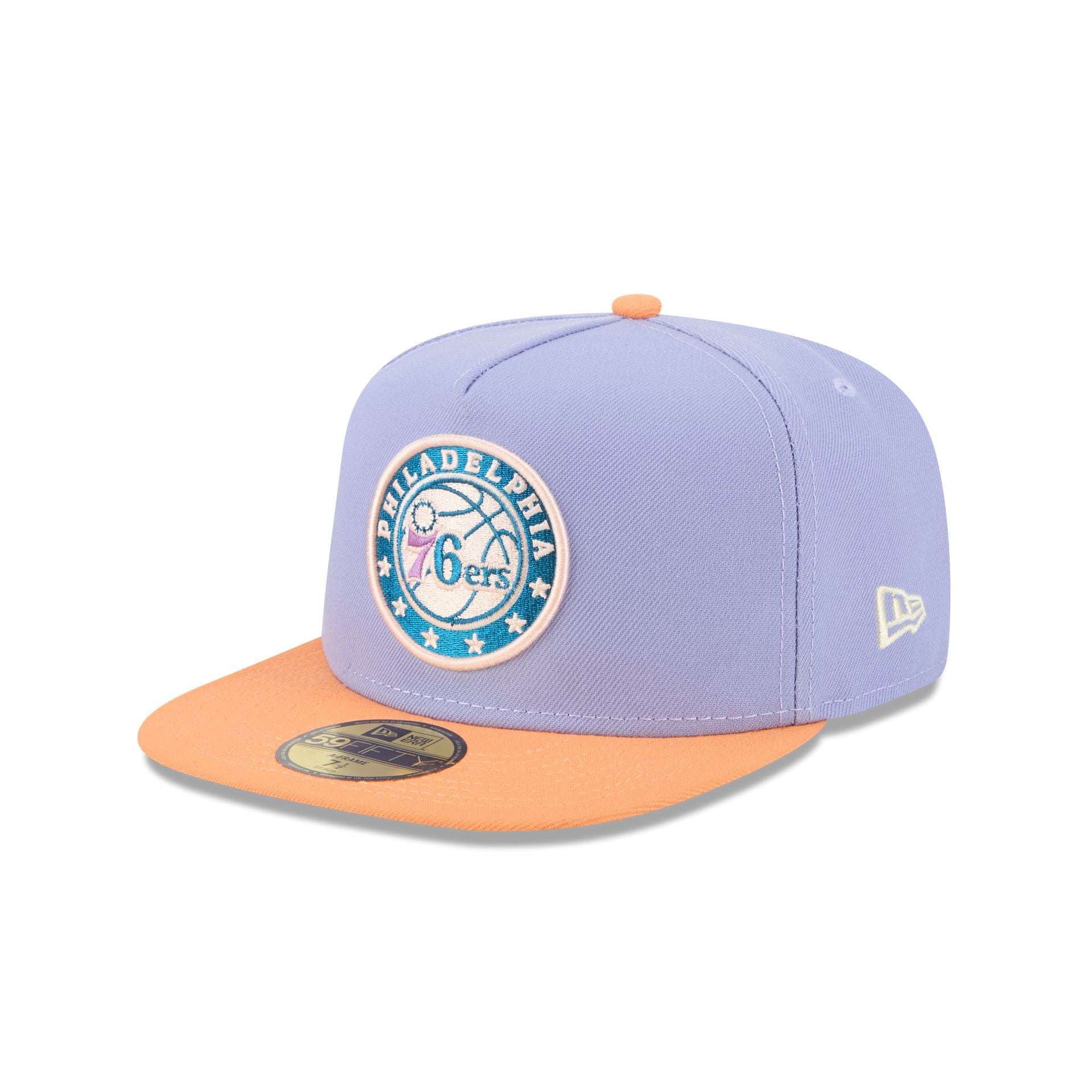 Philadelphia 76ers Lavender 59FIFTY A-Frame Fitted Hat - Image 3