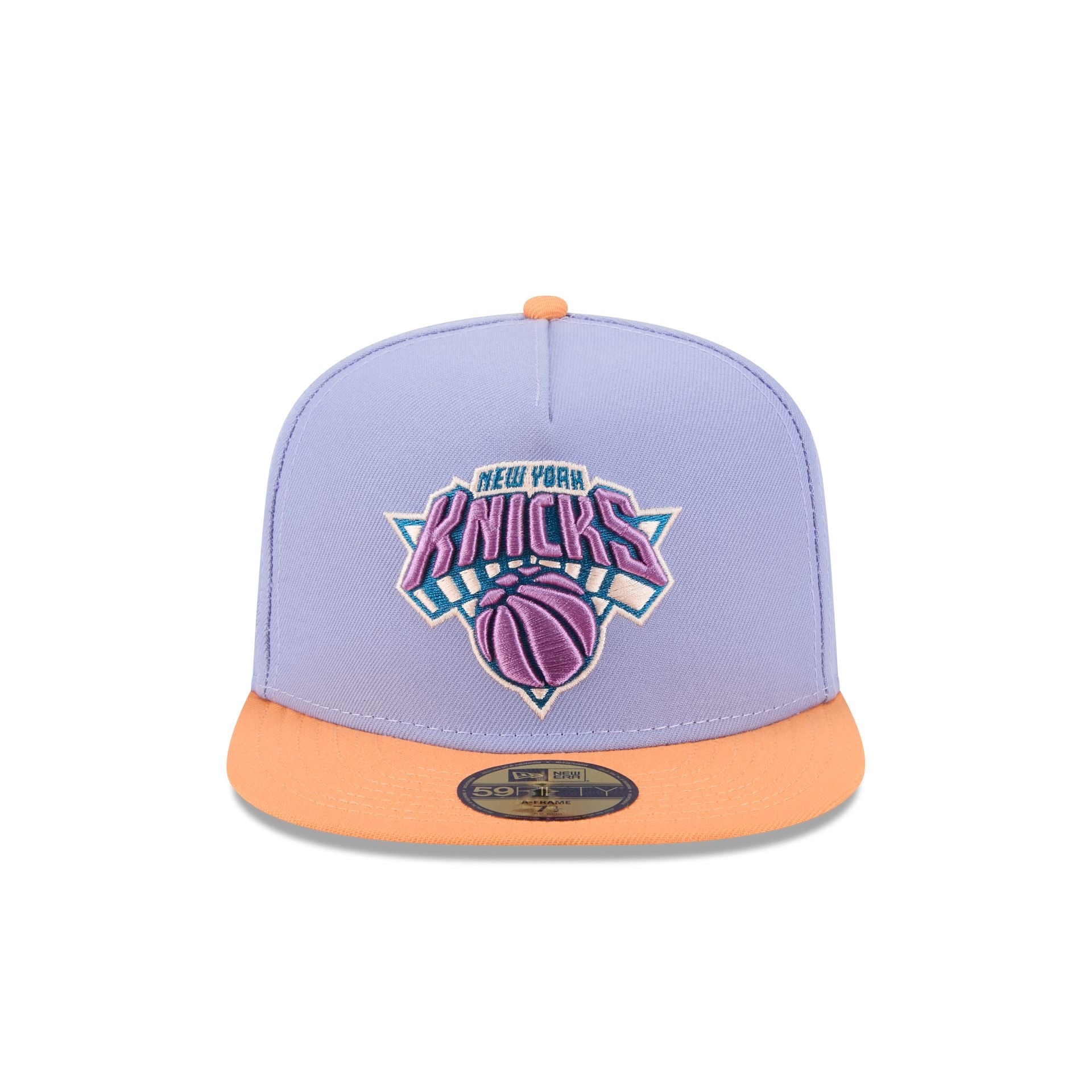 New York Knicks Lavender 59FIFTY A-Frame Fitted Hat - Image 2