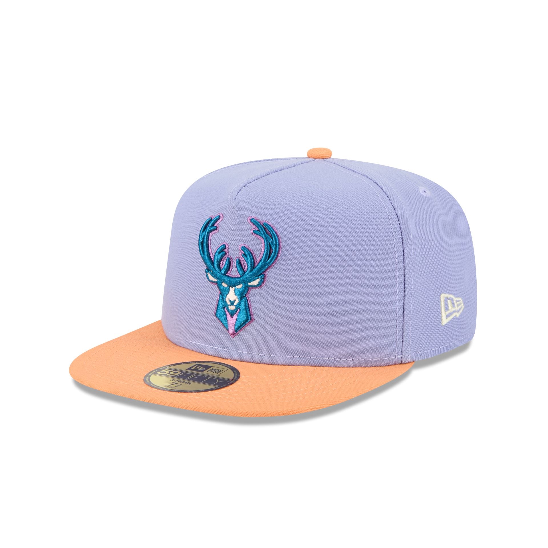 Milwaukee Bucks Lavender 59FIFTY A-Frame Fitted Hat - Image 3
