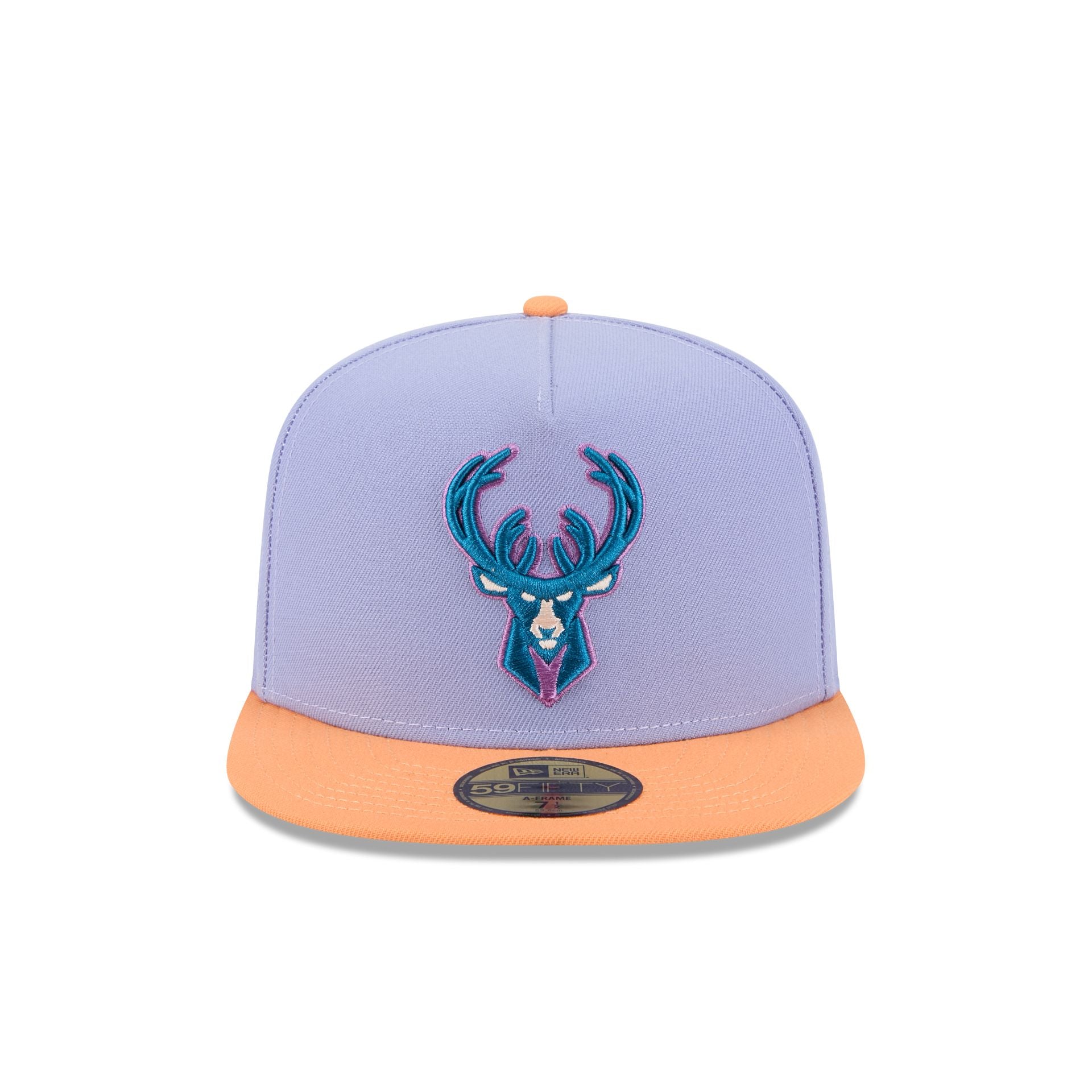 Milwaukee Bucks Lavender 59FIFTY A-Frame Fitted Hat - Image 2