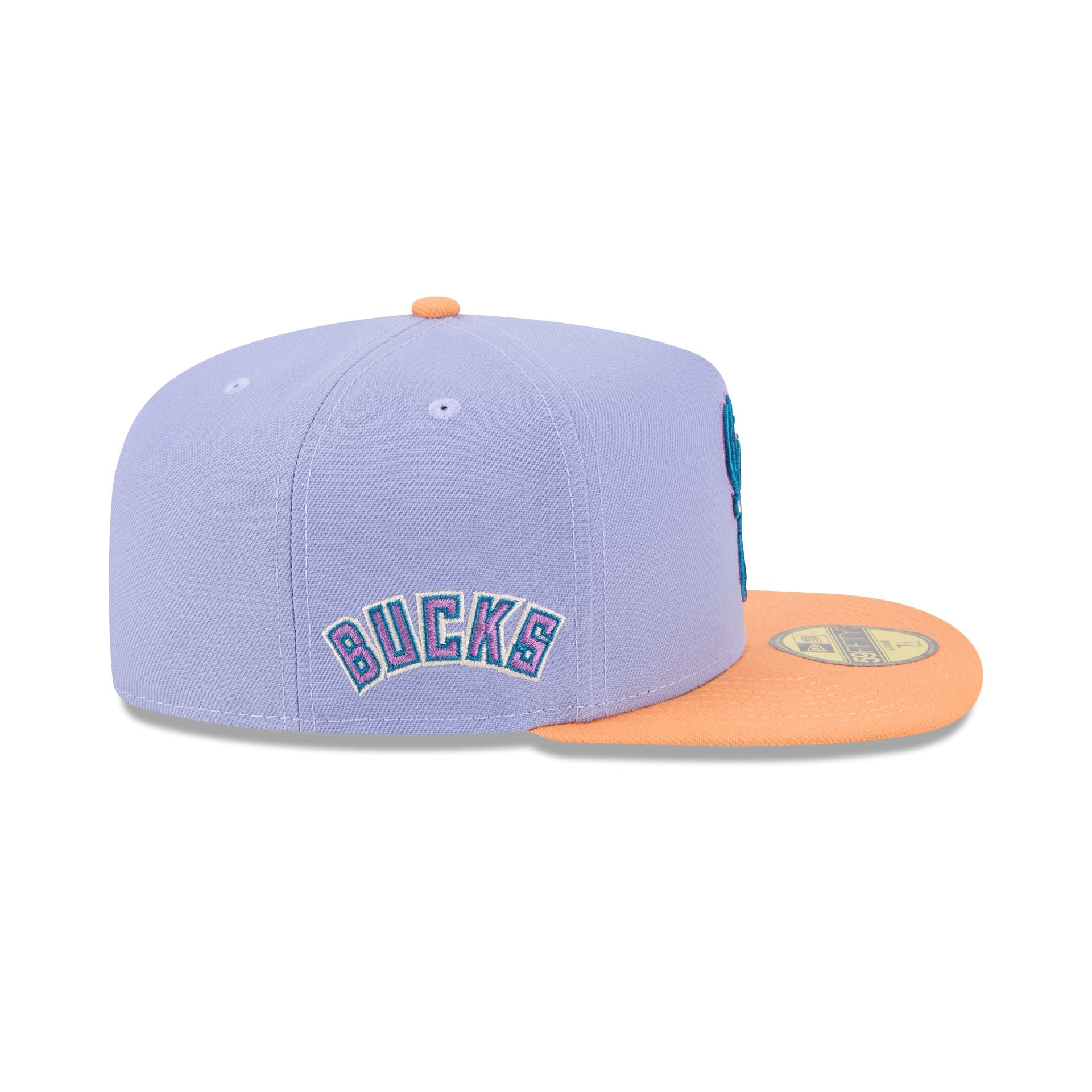 Milwaukee Bucks Lavender 59FIFTY A-Frame Fitted Hat - Image 4