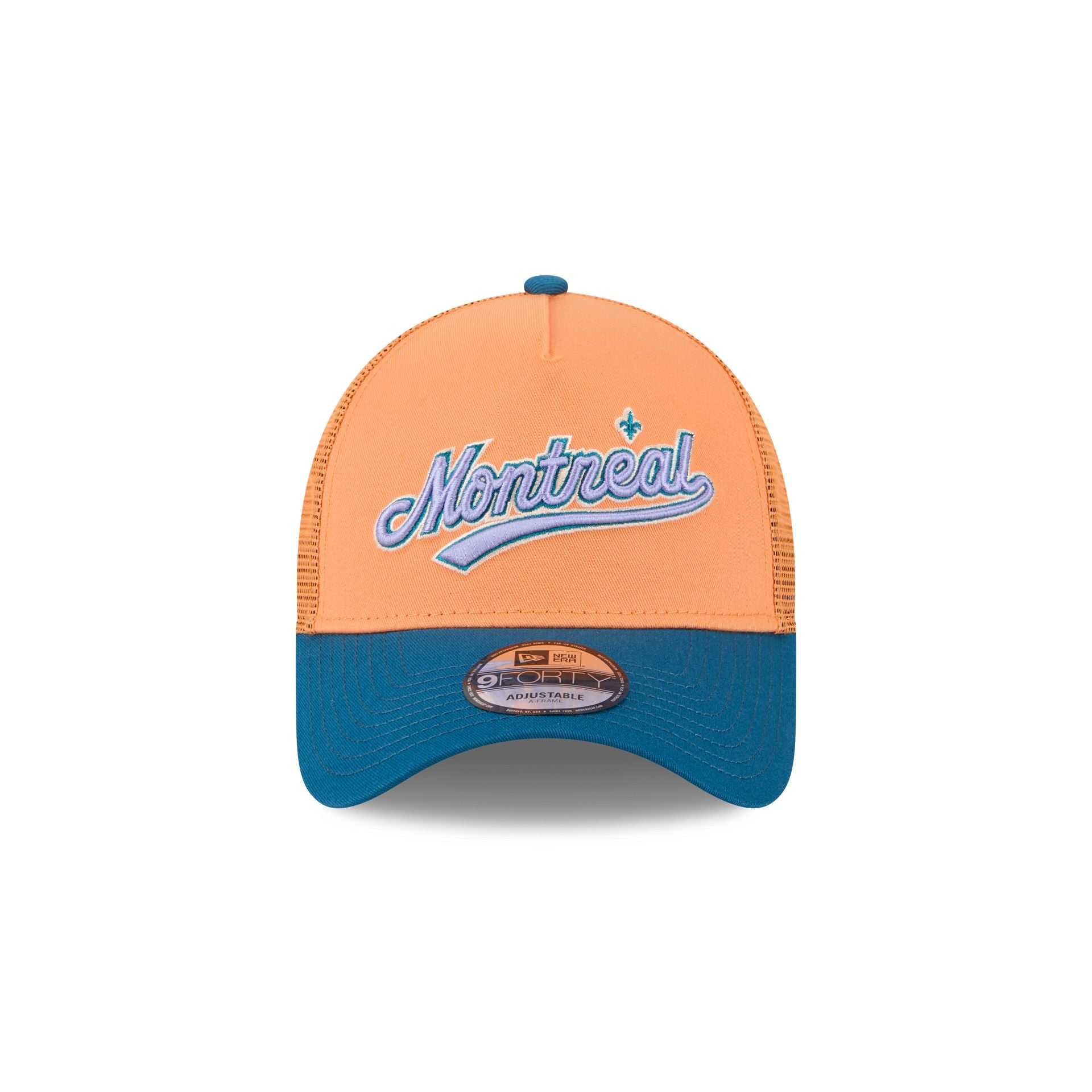 Montreal Expos Orange Glaze 9FORTY A-Frame Trucker Hat - Image 2