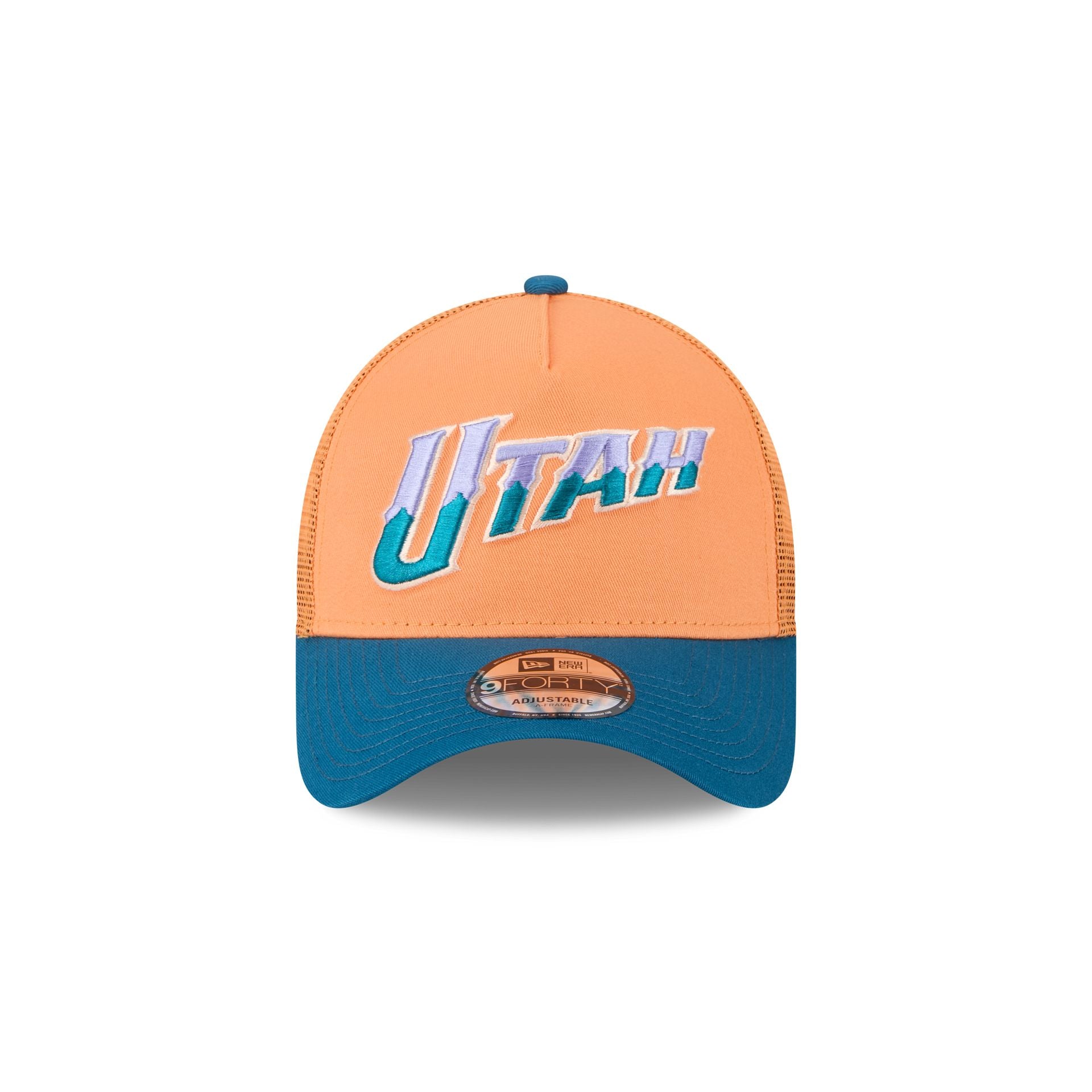 Utah Jazz Orange Glaze 9FORTY A-Frame Trucker Hat - Image 2