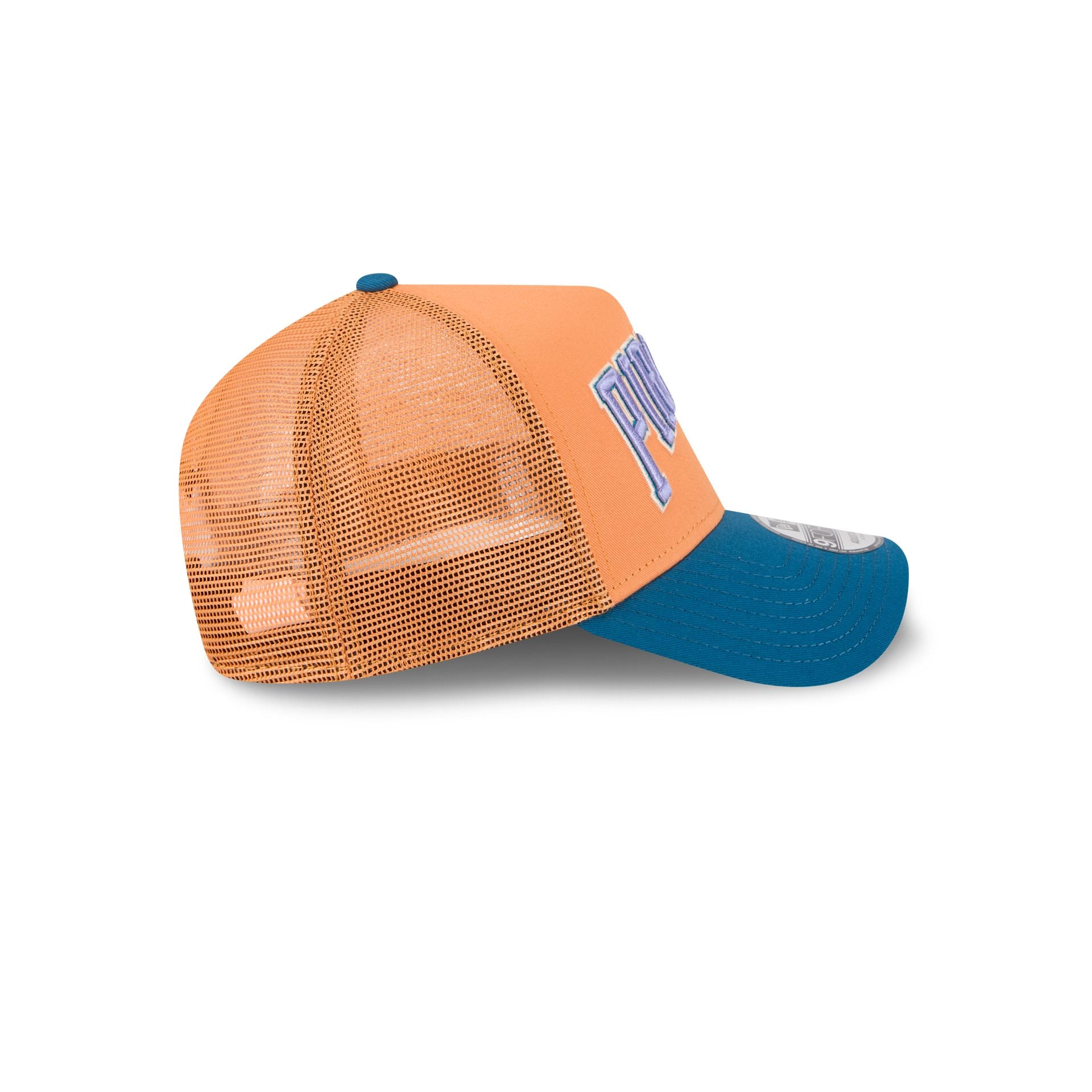 Pittsburgh Pirates Orange Glaze 9FORTY A-Frame Trucker Hat - Image 5