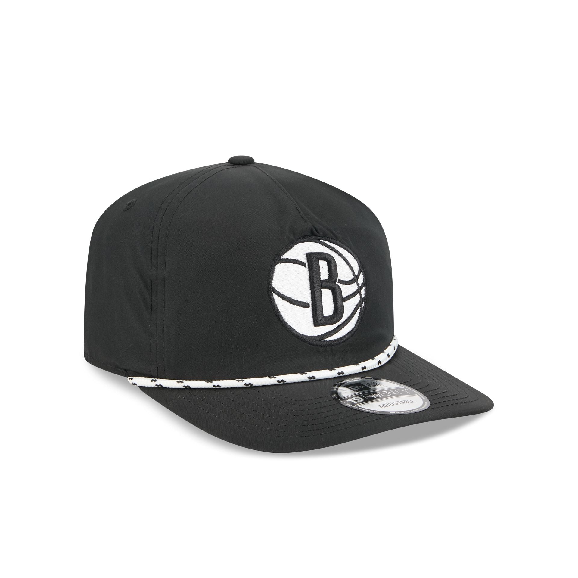 Brooklyn Nets Black and White Rope 19TWENTY Snapback Hat - Image 3