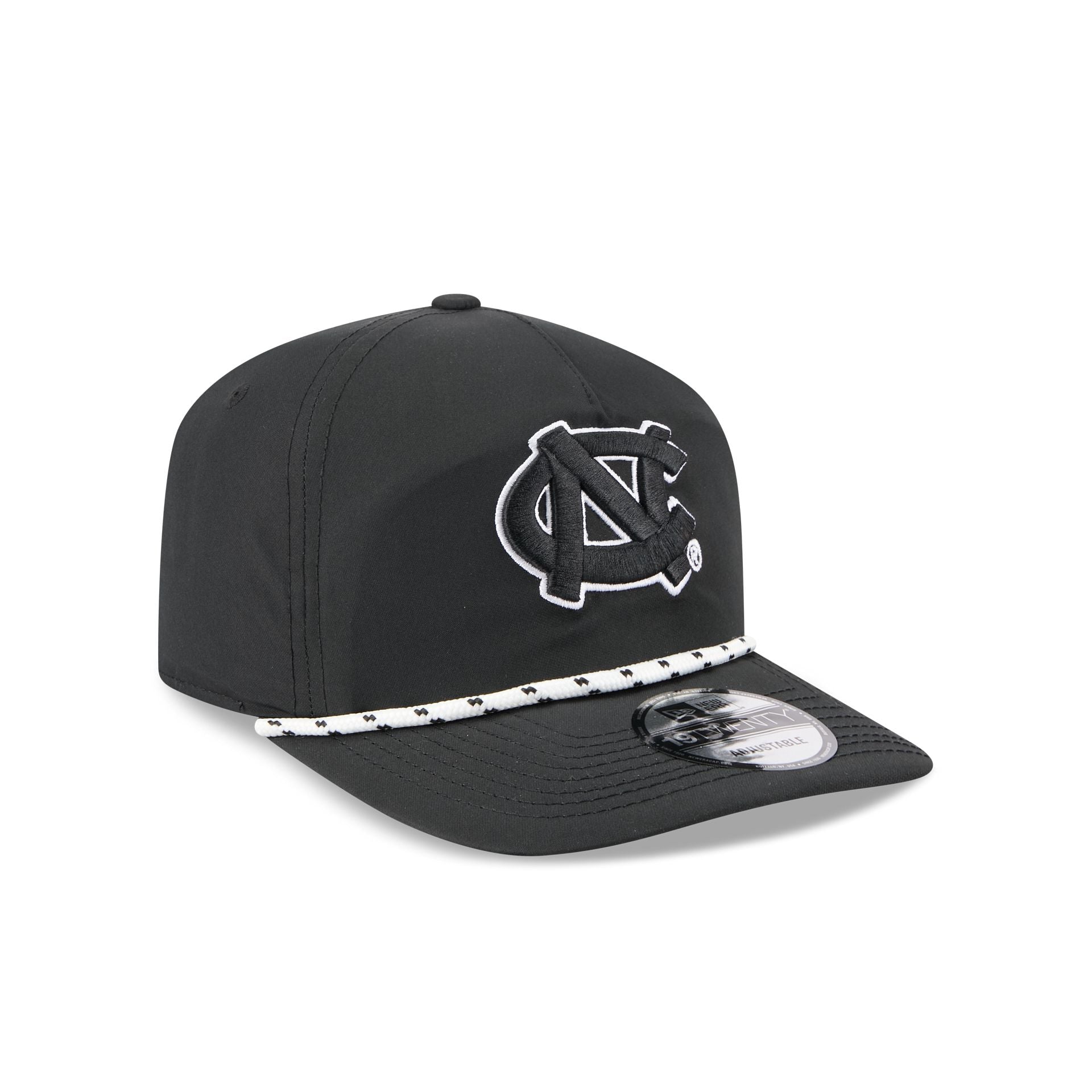 North Carolina Tar Heels Black and White Rope 19TWENTY Snapback Hat - Image 3