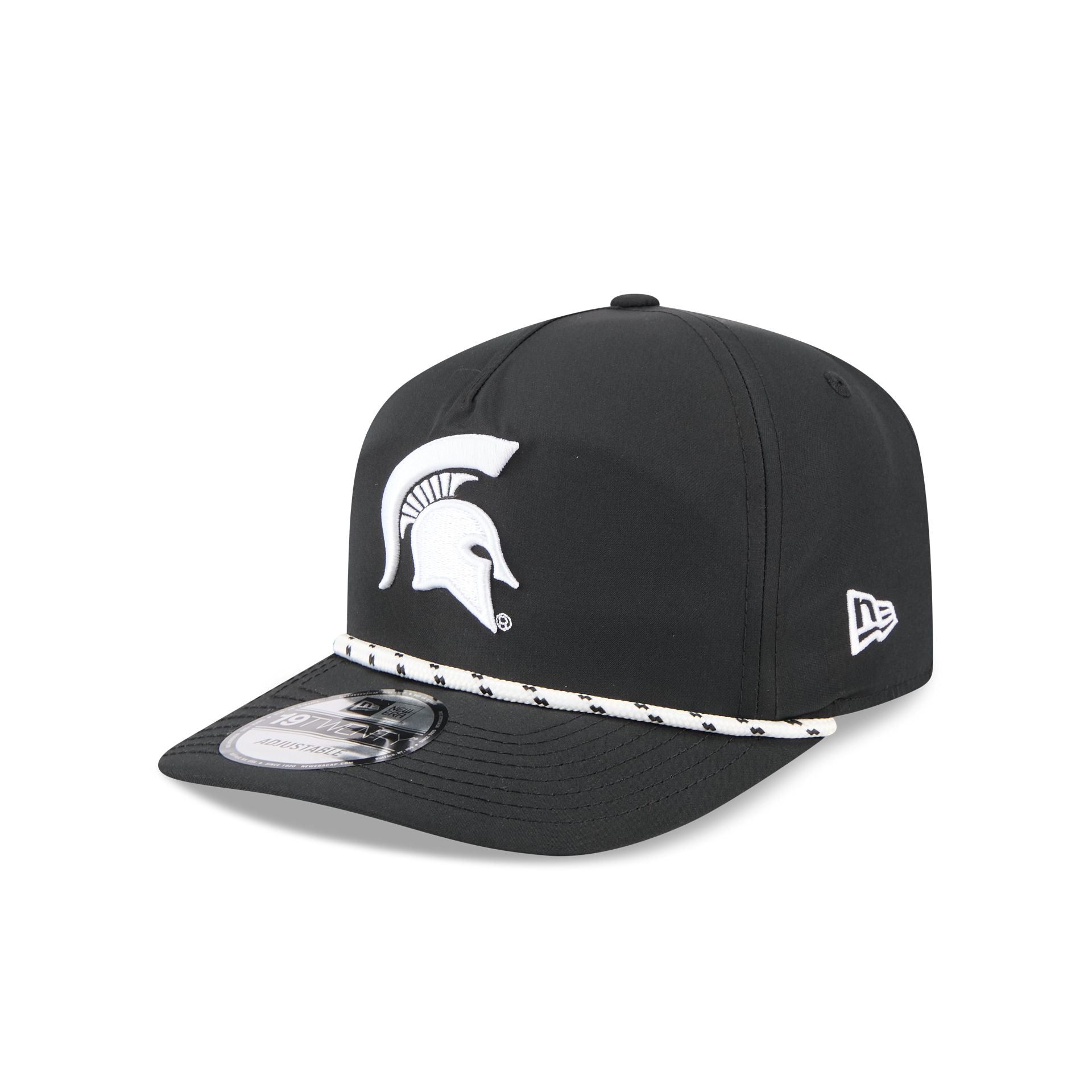 Michigan State Spartans Black and White Rope 19TWENTY Snapback Hat