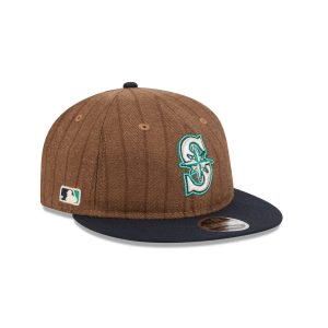 Seattle Mariners Three Looms Wool Pinstripe Retro Crown 9FIFTY Adjustable Hat