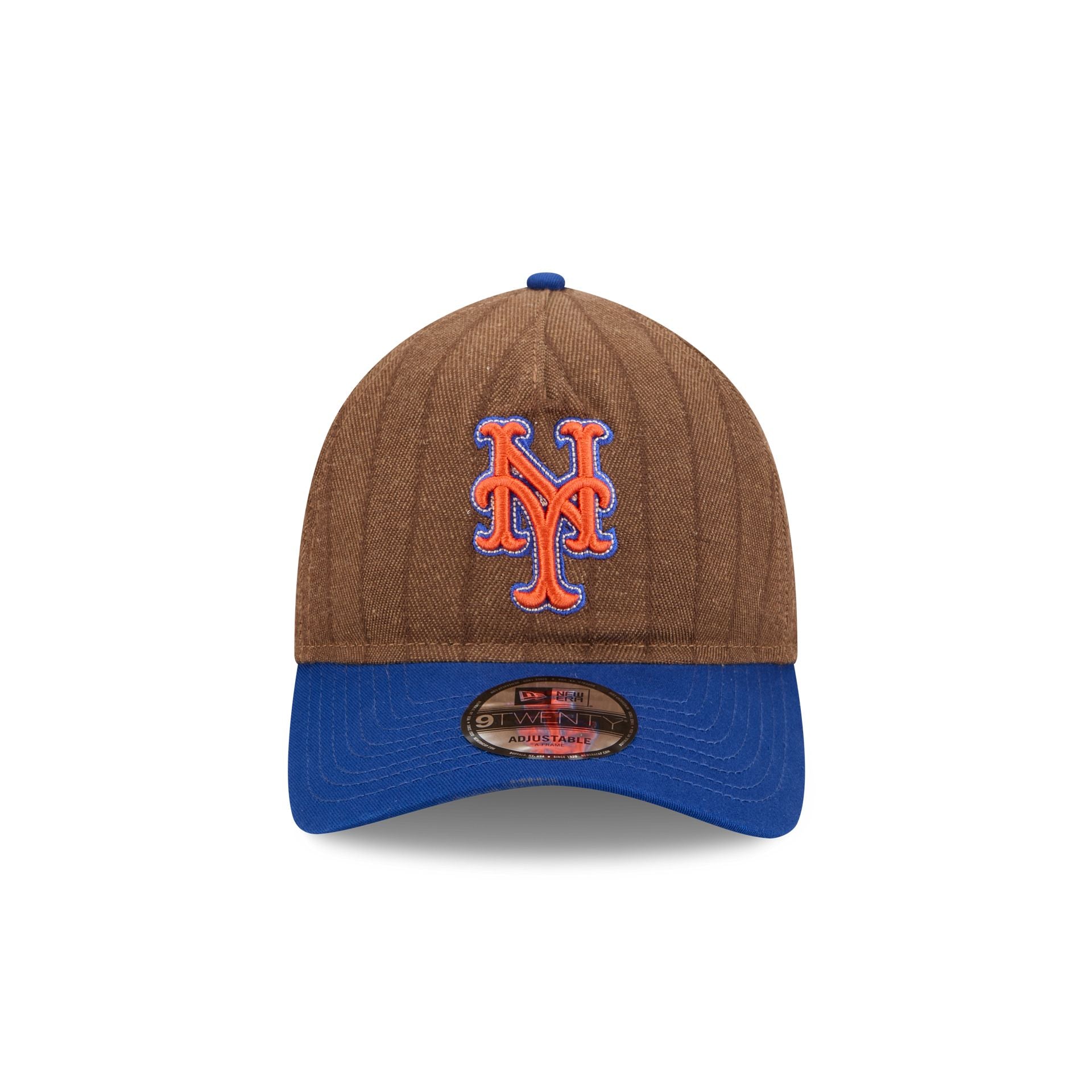 New York Mets Three Looms Wool Pinstripe 9TWENTY A-Frame Adjustable Hat - Image 2