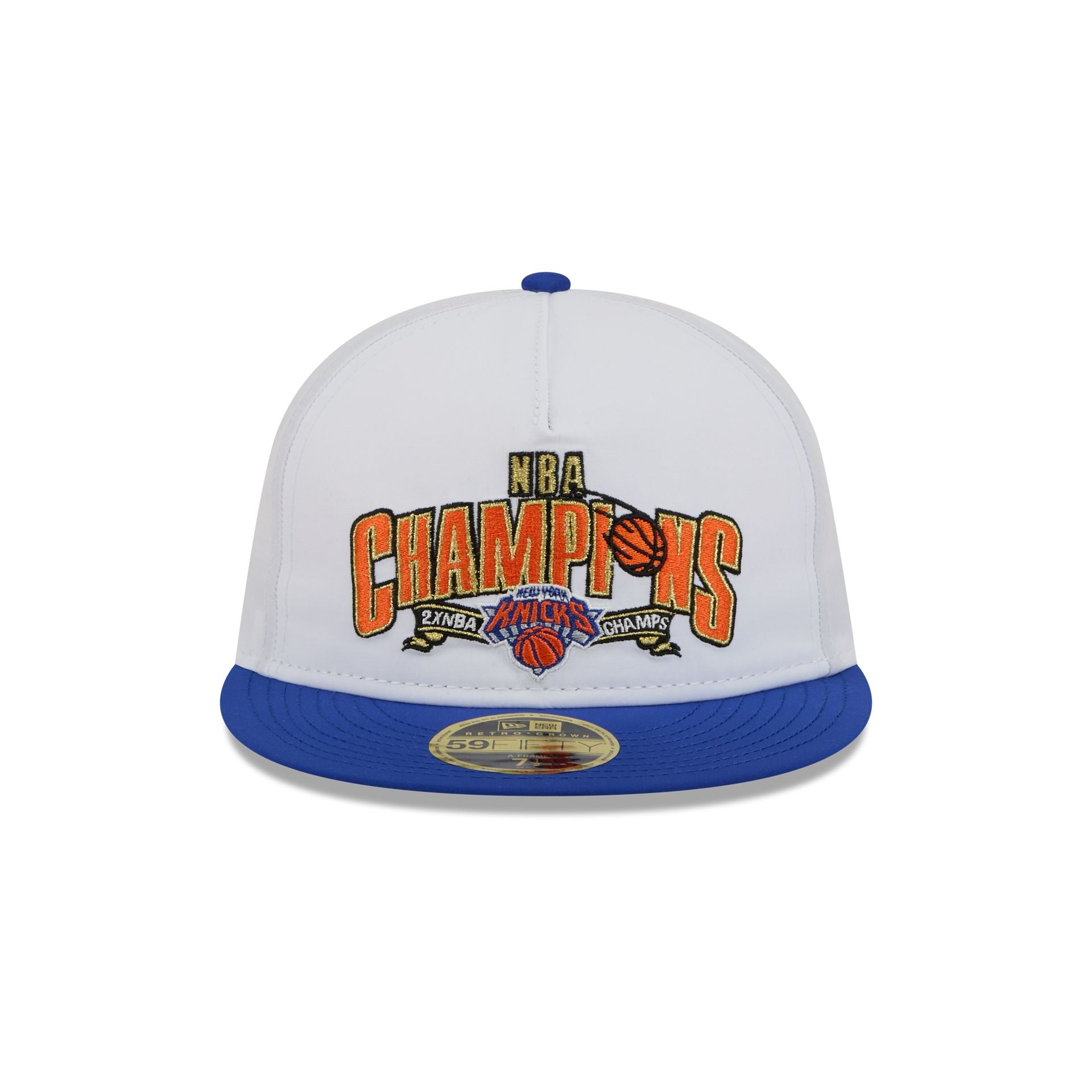 New York Knicks Champions White Retro Crown 59FIFTY Fitted Hat - Image 2
