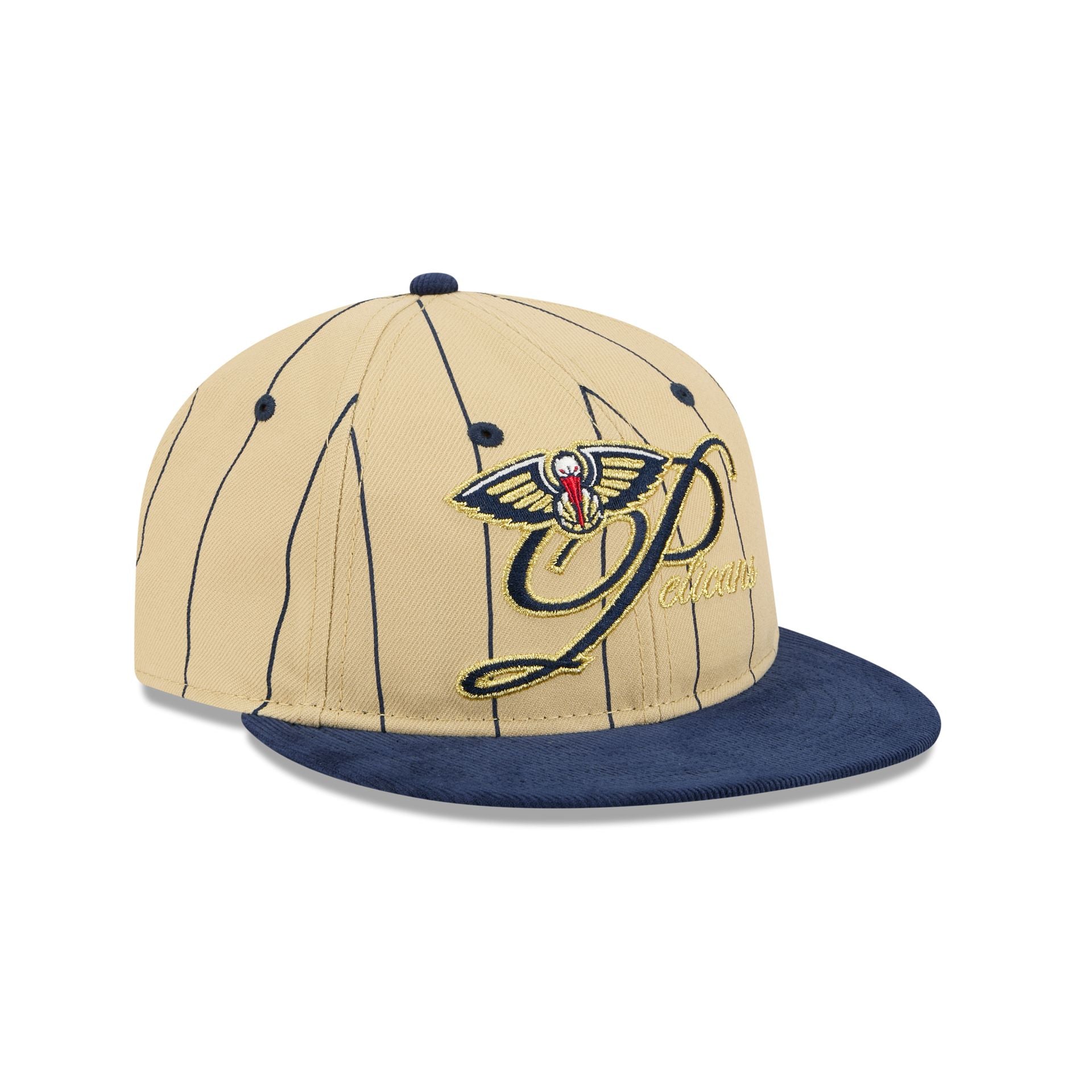 New Orleans Pelicans Pinstripe Script Retro Crown 9FIFTY Adjustable Hat - Image 3