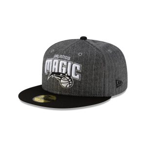Just Caps Black Pinstripe Orlando Magic 59FIFTY Fitted Hat