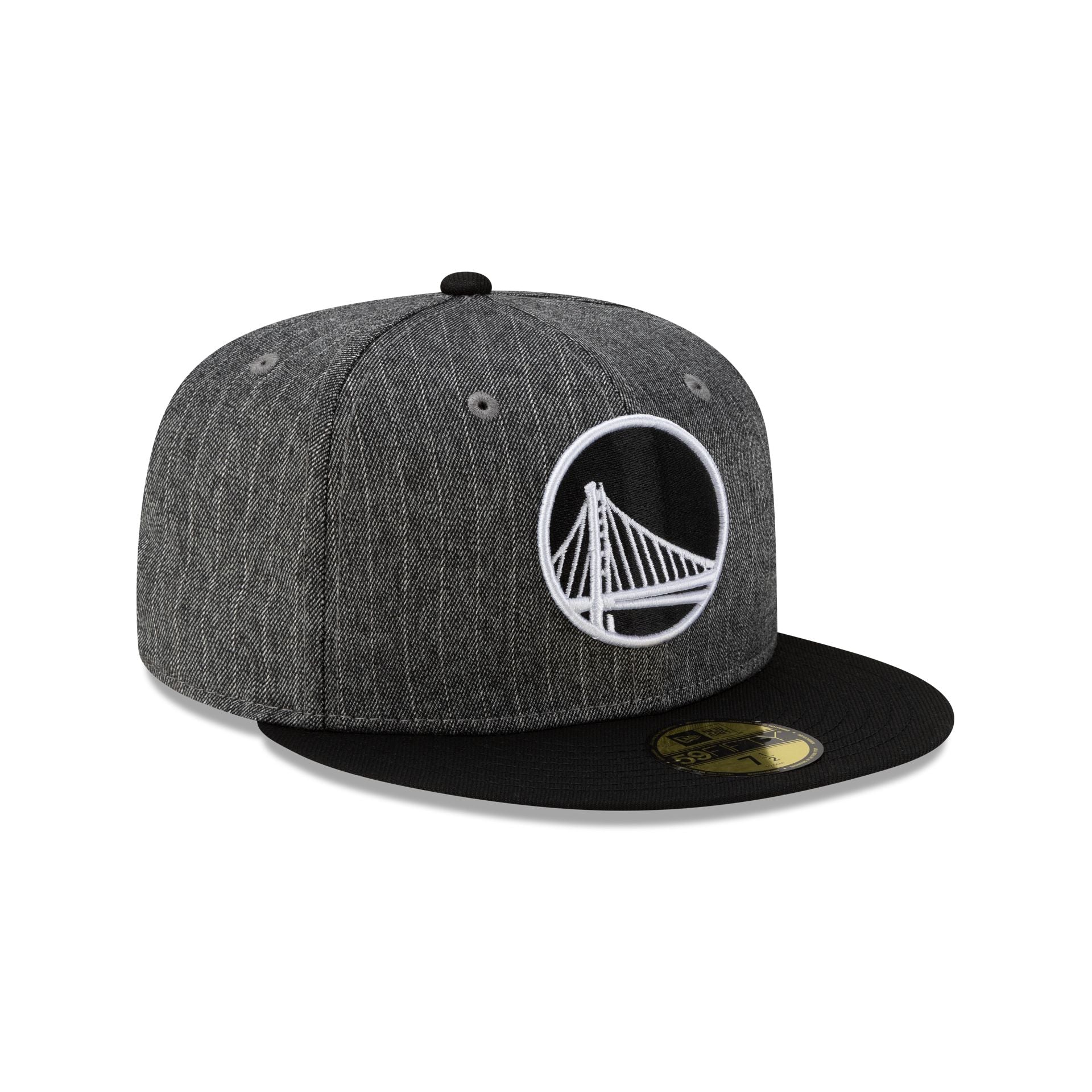 Just Caps Black Pinstripe Golden State Warriors 59FIFTY Fitted Hat - Image 3