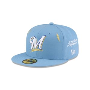 Diet Starts Monday x Milwaukee Brewers Lightening Bolts 59FIFTY Fitted Hat