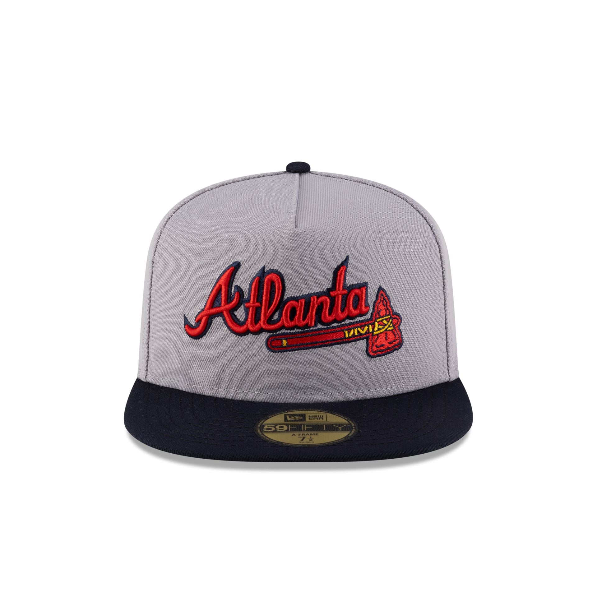 Just Caps League Sidepatch Gray Atlanta Braves 59FIFTY A-Frame Fitted Hat - Image 2