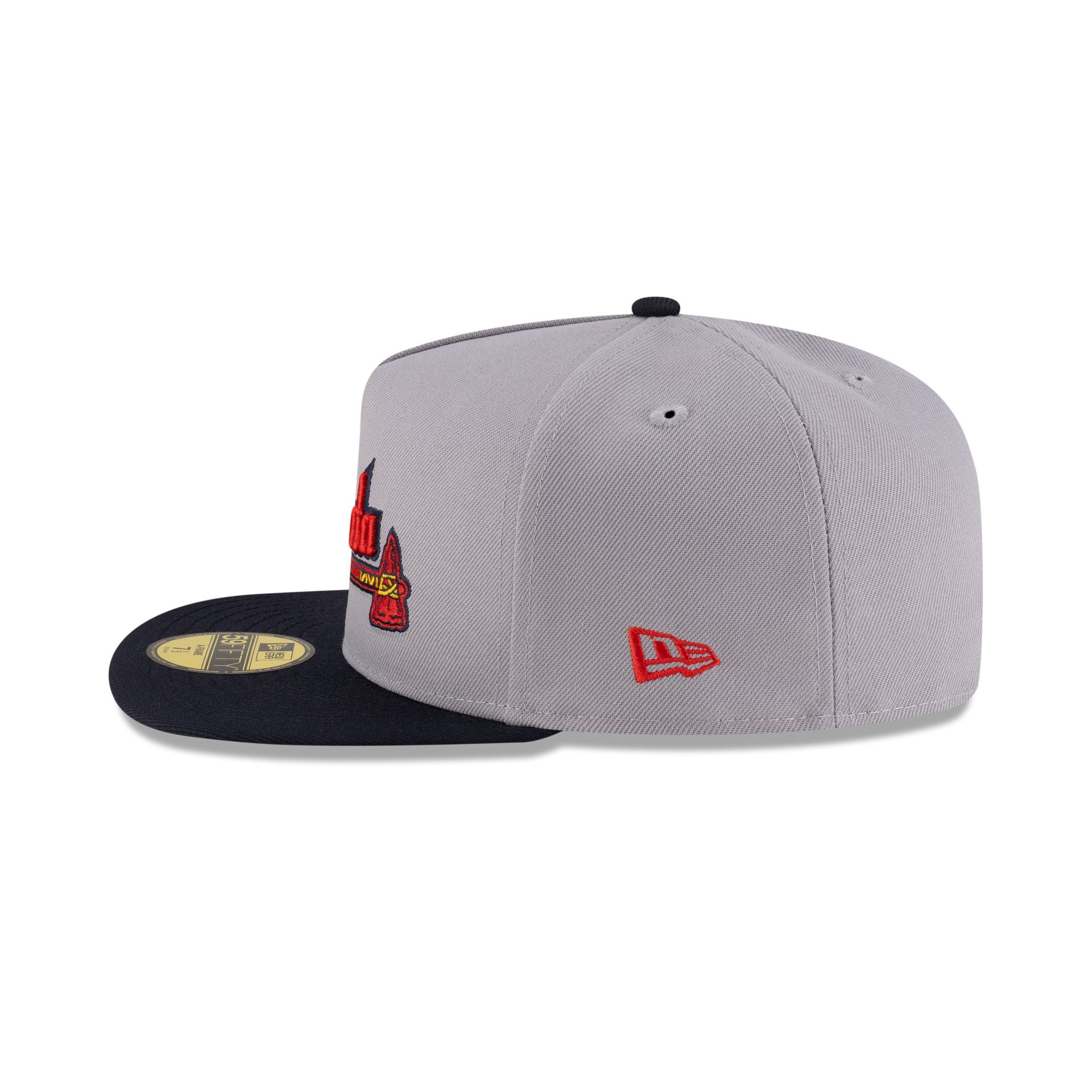 Just Caps League Sidepatch Gray Atlanta Braves 59FIFTY A-Frame Fitted Hat - Image 5