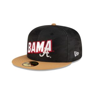 Alabama Crimson Tide Black Tonal Wheat 59FIFTY Fitted Hat