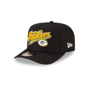 Born x Raised x Green Bay Packers Script Black 9FIFTY A-Frame Snapback Hat