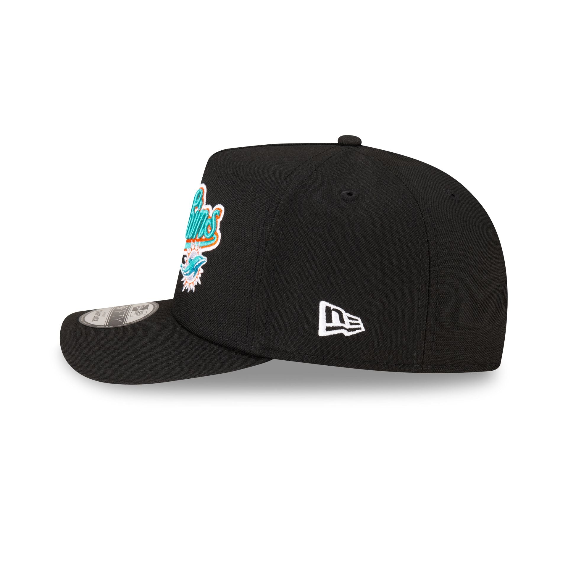 Born x Raised x Miami Dolphins Script Black 9FIFTY A-Frame Snapback Hat - Image 4