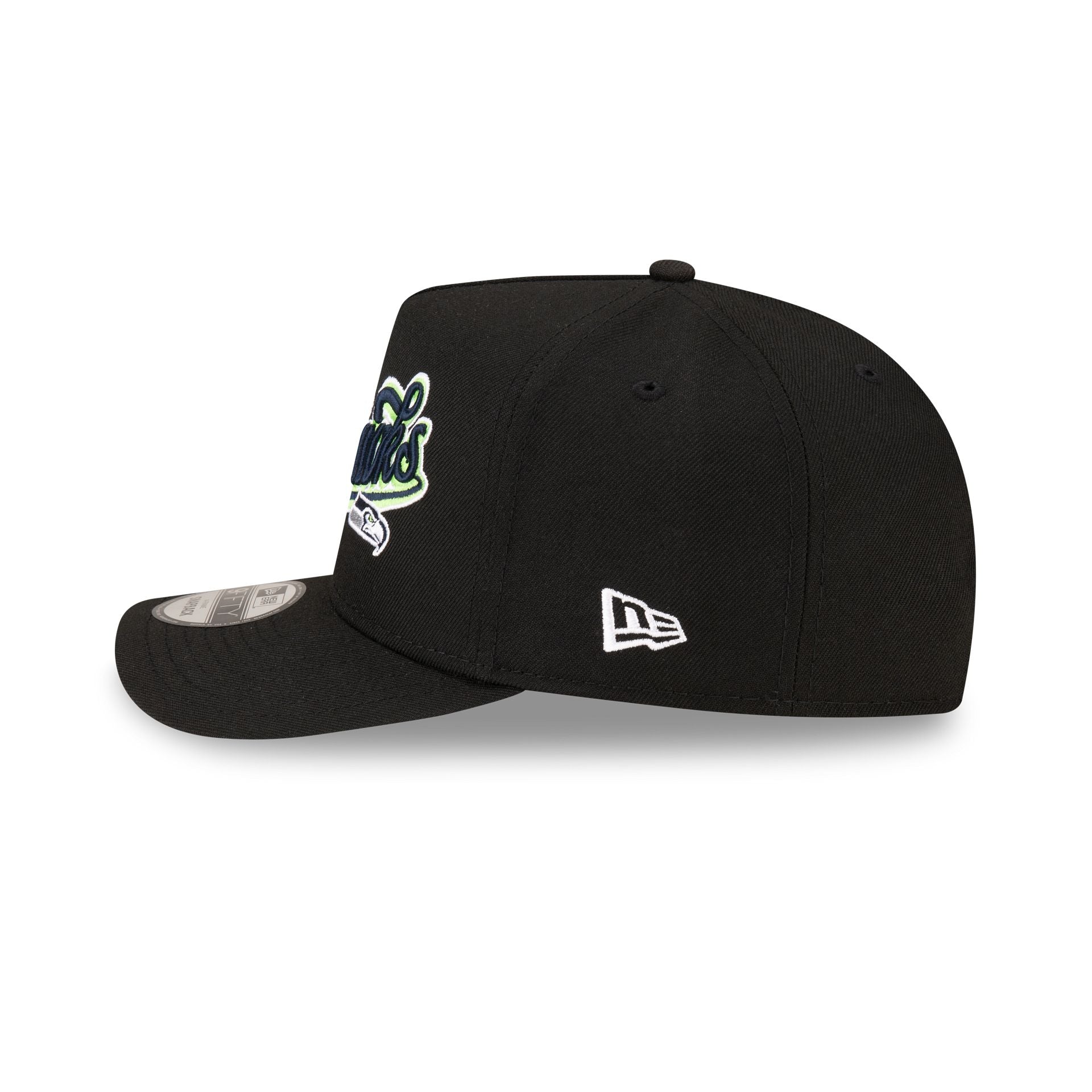 Born x Raised x Seattle Seahawks Script Black 9FIFTY A-Frame Snapback Hat - Image 4