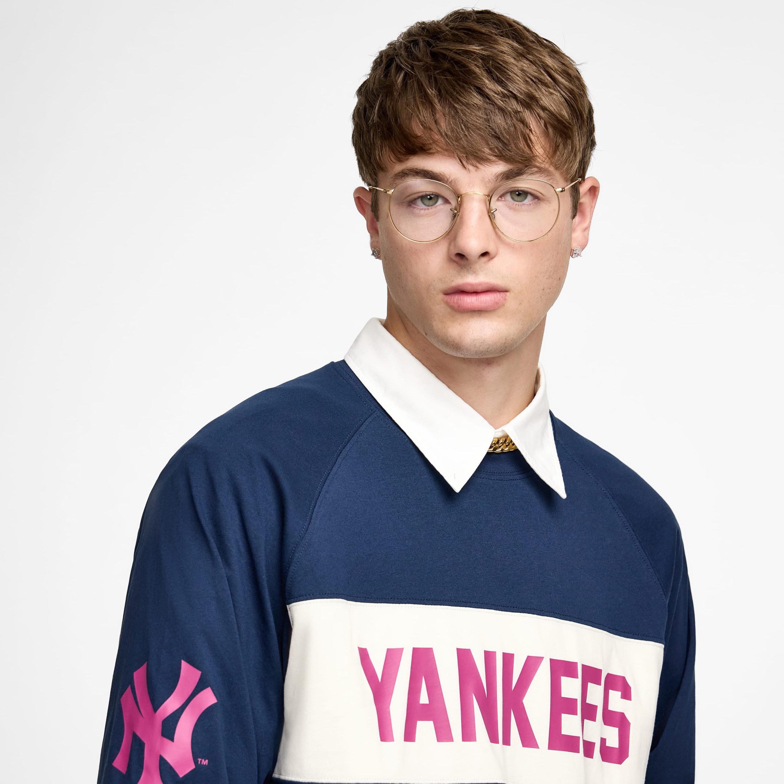 New York Yankees Color Block Douglas Fir Long Sleeve T-Shirt - Image 2