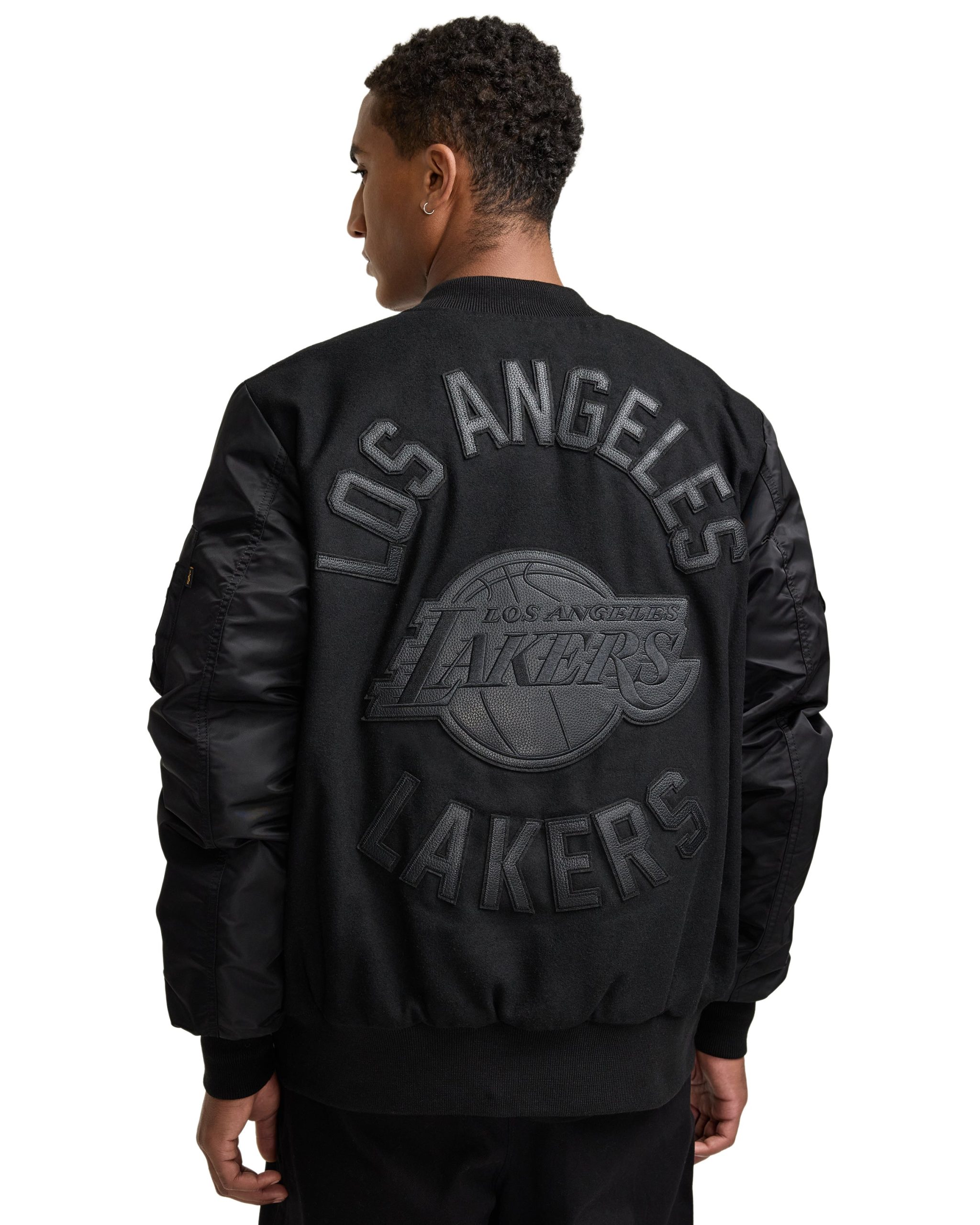 Alpha Industries x New York Knicks MA-1 Wool Varsity Jacket Black - Image 5