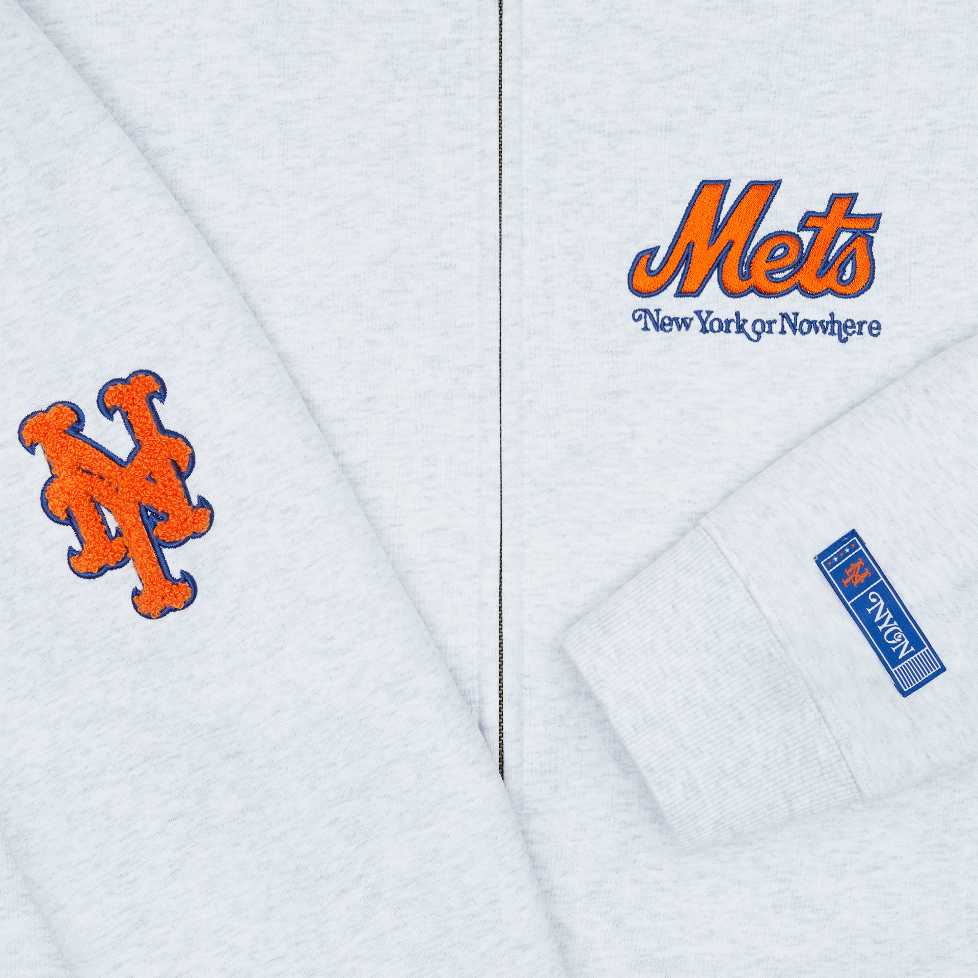 New York or Nowhere x New York Mets Youth White Full-Zip Hoodie - Image 3
